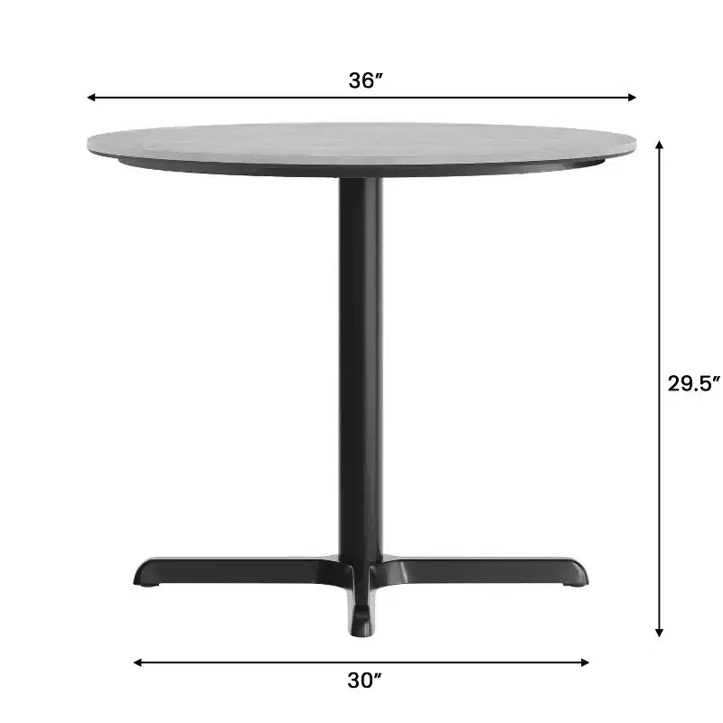 Plateau de table Flash Furniture Acadia avec technologie HPL TopGuard et pied en X à hauteur de table