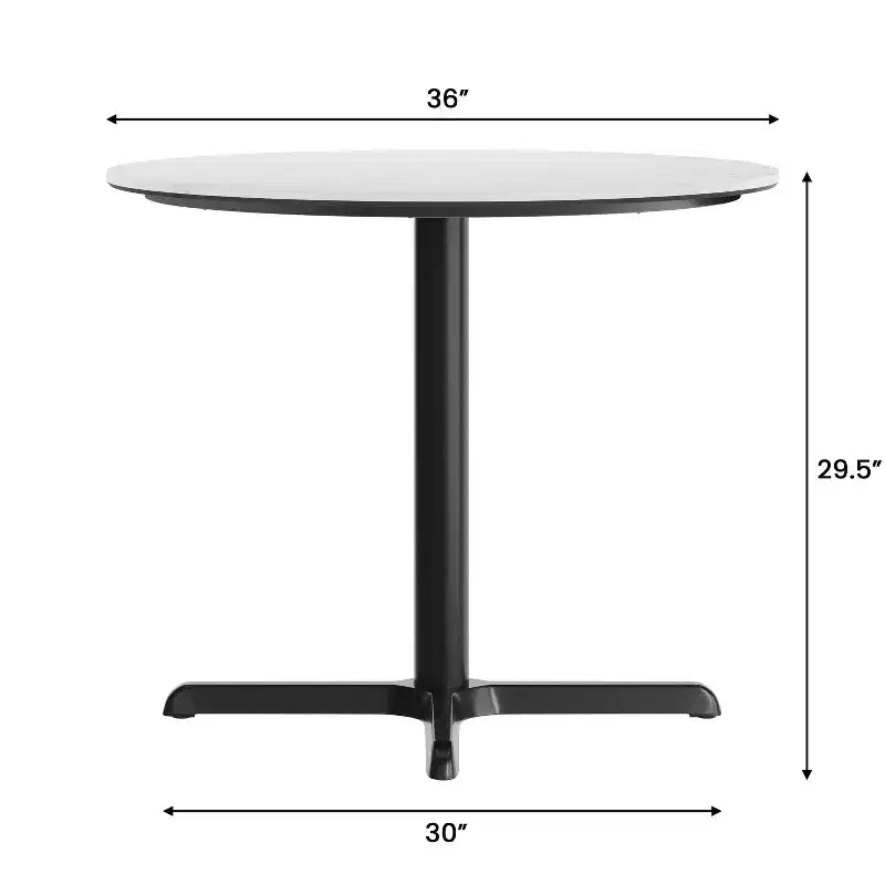 Plateau de table Flash Furniture Acadia avec technologie HPL TopGuard et pied en X à hauteur de table