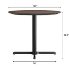 Plateau de table Flash Furniture Acadia avec technologie HPL TopGuard et pied en X à hauteur de table