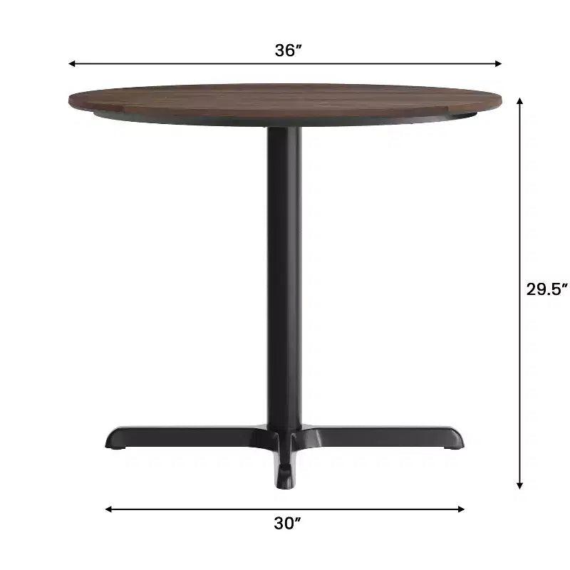 Plateau de table Flash Furniture Acadia avec technologie HPL TopGuard et pied en X à hauteur de table