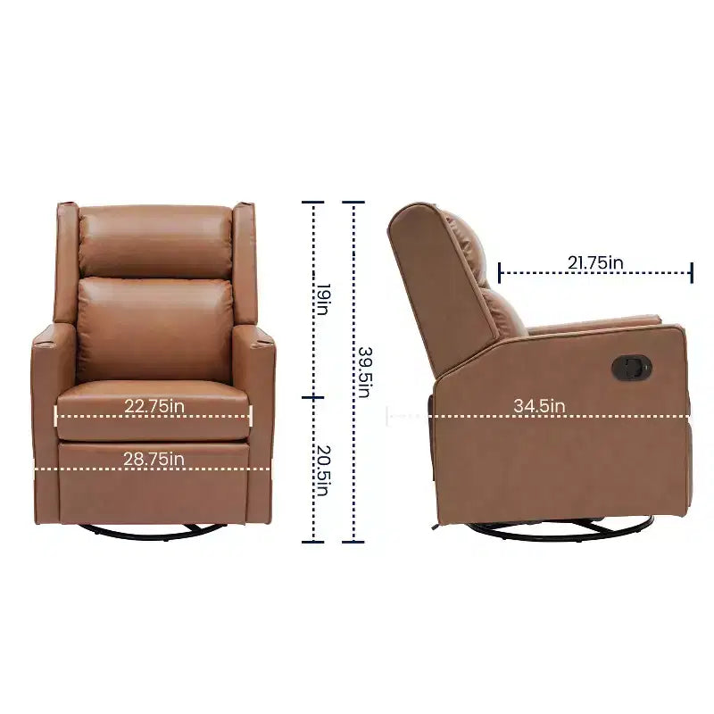 Fauteuil inclinable manuel Flash Furniture Cash avec pivotement à 270 degrés, ports de chargement USB/USB-C, parfait pour le salon ou la chambre d'enfant
