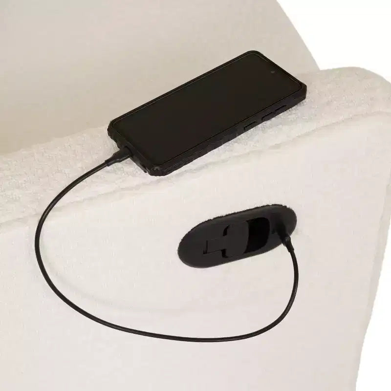 Fauteuil inclinable manuel Flash Furniture Cash avec pivotement à 270 degrés, ports de chargement USB/USB-C, parfait pour le salon ou la chambre d'enfant