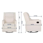 Fauteuil inclinable manuel Flash Furniture Cash avec pivotement à 270 degrés, ports de chargement USB/USB-C, parfait pour le salon ou la chambre d'enfant