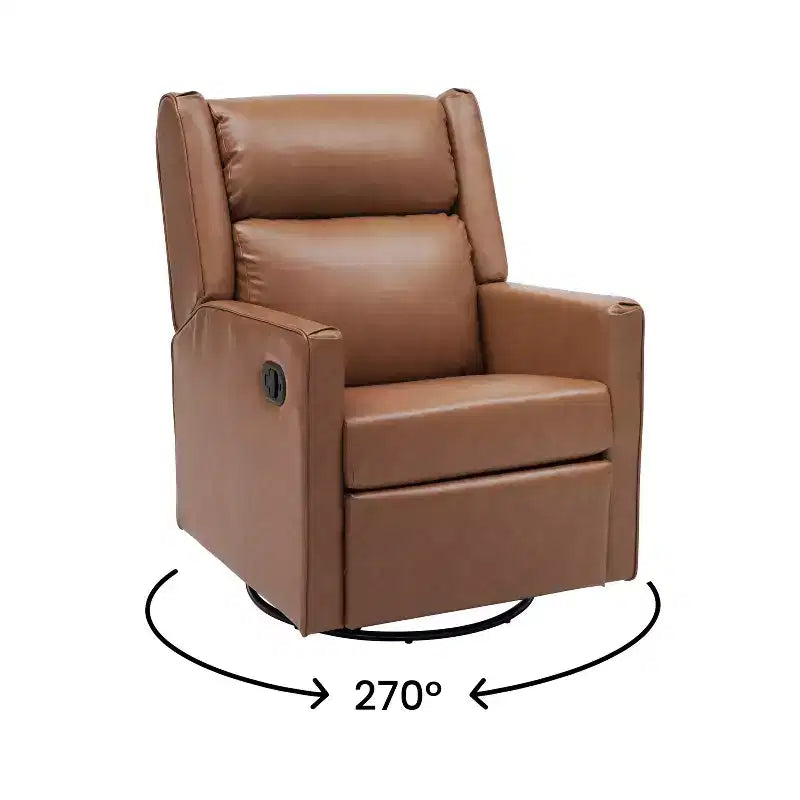 Fauteuil inclinable manuel Flash Furniture Cash avec pivotement à 270 degrés, ports de chargement USB/USB-C, parfait pour le salon ou la chambre d'enfant