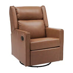 Flash Furniture Cash Swivel Glider Rocker Manual Recliner Chair, 270 Degree Swivel, USB/USB-C Charging Ports, Perfect for Living Room or Nursery