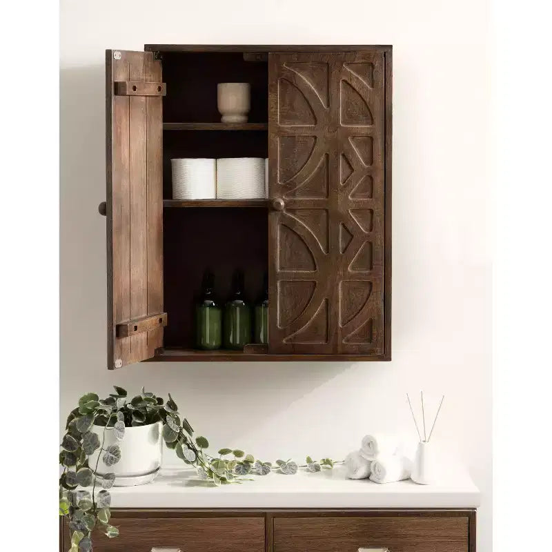 Meuble mural en bois Kate and Laurel Galliene, 22x7x28 Naturel