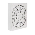 Kate and Laurel Saanvi Carved Wood Wall Cabinet, 22x7x28 White