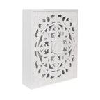 Kate and Laurel Saanvi Carved Wood Wall Cabinet, 22x7x28 White