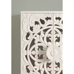 Armoire murale en bois sculpté Saanvi de Kate et Laurel, 22x7x28 blanc