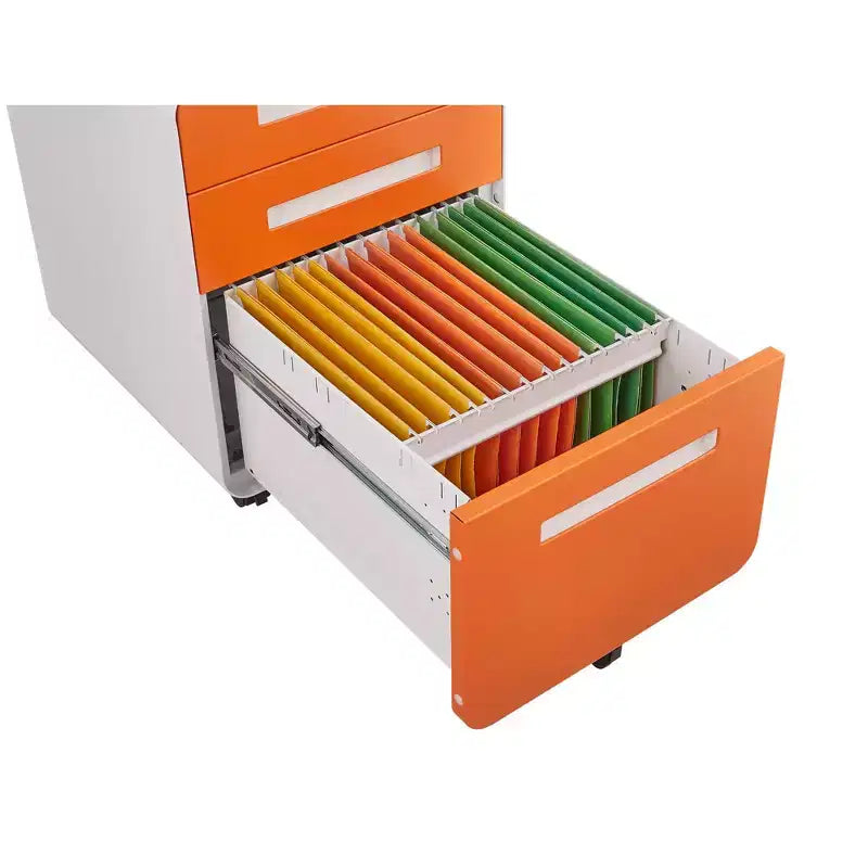 Meuble de classement mobile à 3 tiroirs avec serrure, tiroir de rangement roulant sous le bureau, meuble de classement compact et moderne pour bureau à domicile