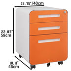Meuble de classement mobile à 3 tiroirs avec serrure, tiroir de rangement roulant sous le bureau, meuble de classement compact et moderne pour bureau à domicile