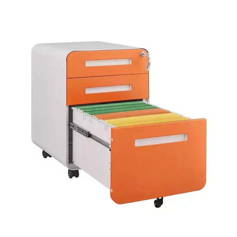 Meuble de classement mobile à 3 tiroirs avec serrure, tiroir de rangement roulant sous le bureau, meuble de classement compact et moderne pour bureau à domicile