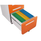 Meuble de classement mobile à 3 tiroirs avec serrure, tiroir de rangement roulant sous le bureau, meuble de classement compact et moderne pour bureau à domicile