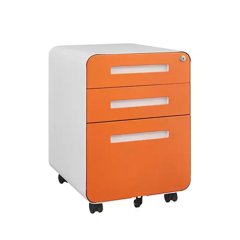Meuble de classement mobile à 3 tiroirs avec serrure, tiroir de rangement roulant sous le bureau, meuble de classement compact et moderne pour bureau à domicile