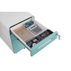Meuble de classement mobile à 3 tiroirs avec serrure, tiroir de rangement roulant sous le bureau, meuble de classement compact et moderne pour bureau à domicile