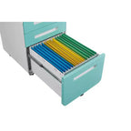 Meuble de classement mobile à 3 tiroirs avec serrure, tiroir de rangement roulant sous le bureau, meuble de classement compact et moderne pour bureau à domicile