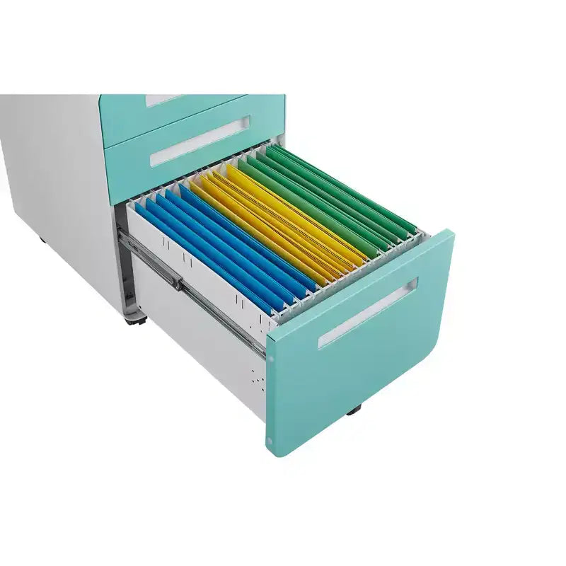 Meuble de classement mobile à 3 tiroirs avec serrure, tiroir de rangement roulant sous le bureau, meuble de classement compact et moderne pour bureau à domicile
