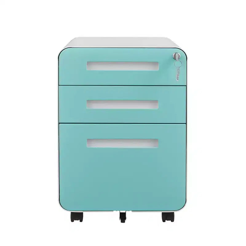 Meuble de classement mobile à 3 tiroirs avec serrure, tiroir de rangement roulant sous le bureau, meuble de classement compact et moderne pour bureau à domicile