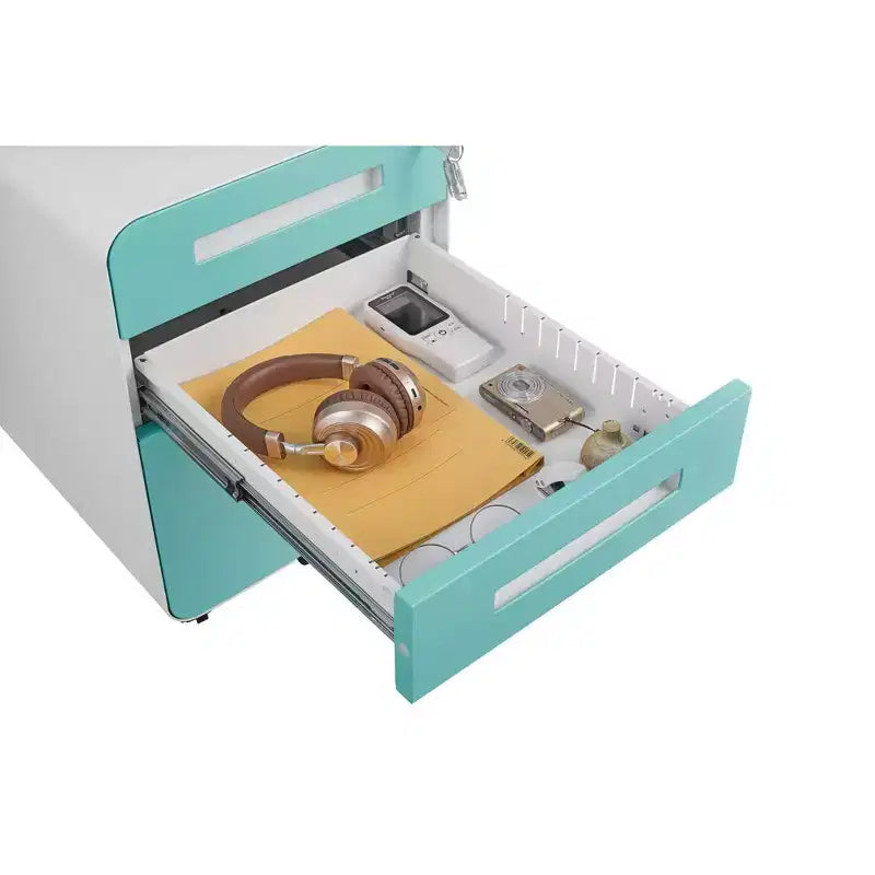 Meuble de classement mobile à 3 tiroirs avec serrure, tiroir de rangement roulant sous le bureau, meuble de classement compact et moderne pour bureau à domicile
