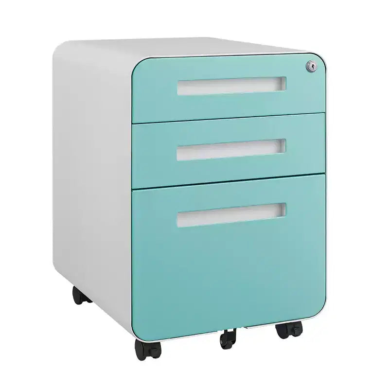 Meuble de classement mobile à 3 tiroirs avec serrure, tiroir de rangement roulant sous le bureau, meuble de classement compact et moderne pour bureau à domicile
