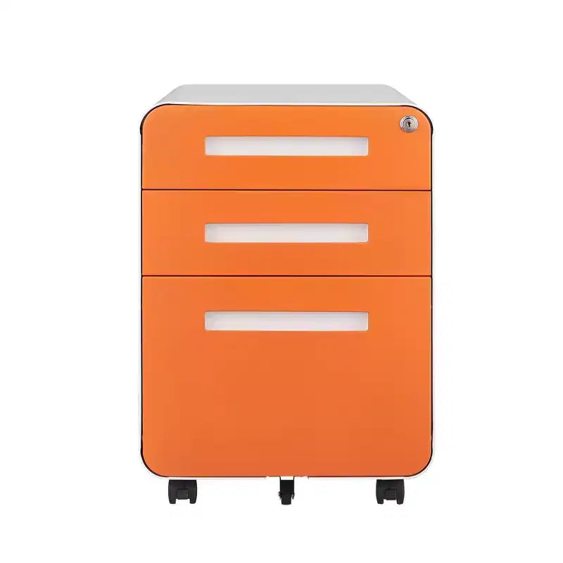 Meuble de classement mobile à 3 tiroirs avec serrure, tiroir de rangement roulant sous le bureau, meuble de classement compact et moderne pour bureau à domicile
