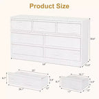 Commode à 8 tiroirs pour chambre à coucher, commode en bois de chêne naturel avec grands tiroirs de rangement, organisateur pour salon, entrée, chambre d'enfant