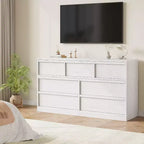 Commode à 8 tiroirs pour chambre à coucher, commode en bois de chêne naturel avec grands tiroirs de rangement, organisateur pour salon, entrée, chambre d'enfant