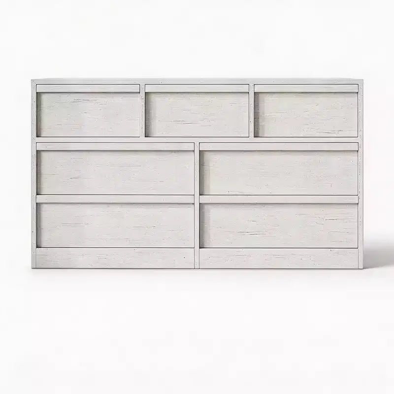 Commode à 8 tiroirs pour chambre à coucher, commode en bois de chêne naturel avec grands tiroirs de rangement, organisateur pour salon, entrée, chambre d'enfant