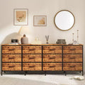 Modern 70 Inch Dresser & TV Stand, 12 Fabric Drawers, for Bedroom, Living Room, Entryway