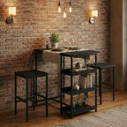 Ensemble de table de cuisine 3 pièces avec étagères de rangement, table à manger peu encombrante et 2 tabourets pour petits espaces cuisine salle à manger restaurant
