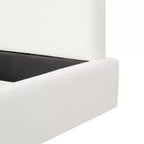 Cadre de lit plateforme rembourré grand lit/très grand lit avec tête de lit capitonnée douce, Blanc - ModernLuxe