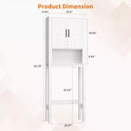 Meuble de rangement WC moderne, étagère de salle de bain autoportante avec étagères réglables et dispositif anti-basculement