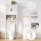 Meuble de rangement WC moderne, étagère de salle de bain autoportante avec étagères réglables et dispositif anti-basculement