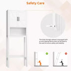 Meuble de rangement WC moderne, étagère de salle de bain autoportante avec étagères réglables et dispositif anti-basculement