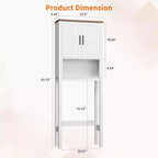 Meuble de rangement WC moderne, étagère de salle de bain autoportante avec étagères réglables et dispositif anti-basculement