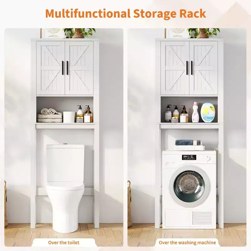 Meuble de rangement WC moderne, étagère de salle de bain autoportante avec étagères réglables et dispositif anti-basculement