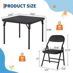 Ensemble table et chaises pliantes 5 pièces pour enfants, ensemble de meubles de bureau et de salle à manger pour tout-petits, pour crèche, salle de jeux, salle de classe et maison