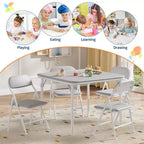 Ensemble table et chaises pliantes 5 pièces pour enfants, ensemble de meubles de bureau et de salle à manger pour tout-petits, pour crèche, salle de jeux, salle de classe et maison