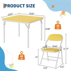 Ensemble table et chaises pliantes 5 pièces pour enfants, ensemble de meubles de bureau et de salle à manger pour tout-petits, pour crèche, salle de jeux, salle de classe et maison