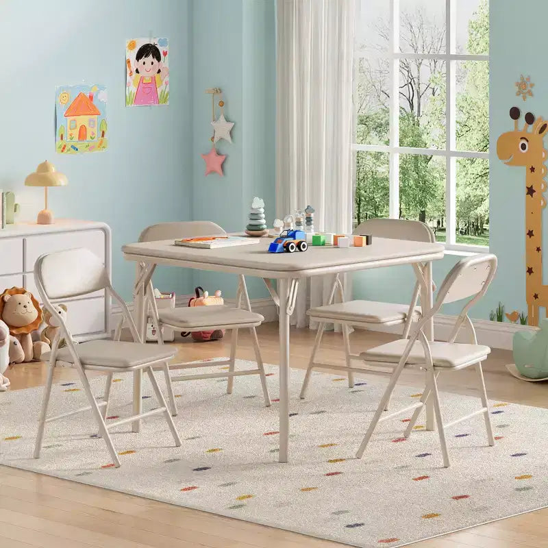 Ensemble table et chaises pliantes 5 pièces pour enfants, ensemble de meubles de bureau et de salle à manger pour tout-petits, pour crèche, salle de jeux, salle de classe et maison