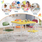 Ensemble table et chaises pliantes 5 pièces pour enfants, ensemble de meubles de bureau et de salle à manger pour tout-petits, pour crèche, salle de jeux, salle de classe et maison