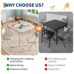Ensemble table et chaises pliantes 5 pièces pour enfants, ensemble de meubles de bureau et de salle à manger pour tout-petits, pour crèche, salle de jeux, salle de classe et maison
