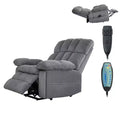 VEVOR Power Lift Recliner Chair, Dual Motor, Oversized Electric Lift Chair with Heat and Massage, Infinite Position Adjustment, Light Gray