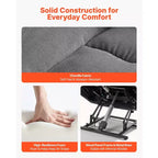 Fauteuil Inclinable Électrique VEVOR, Double Moteur, Fauteuil Roulant Électrique Surdimensionné avec Chaleur et Massage, Réglage Infini des Positions, Gris Clair