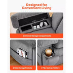 Fauteuil Inclinable Électrique VEVOR, Double Moteur, Fauteuil Roulant Électrique Surdimensionné avec Chaleur et Massage, Réglage Infini des Positions, Gris Clair