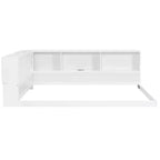Lit de repos moderne Queen Luxystar avec 5 étagères de rangement, prises et lumière