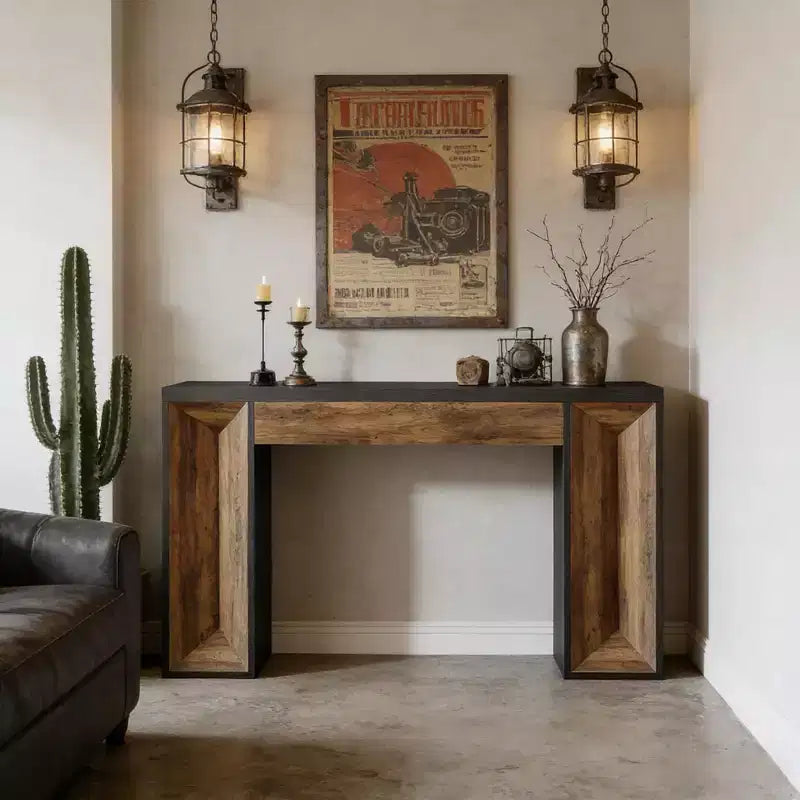 GDFStudio Bennett 63 Dual-Tone Modern Wood Console Table
