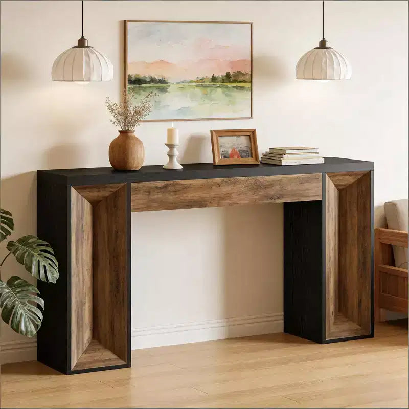 Console moderne GDFStudio Bennett 63 en bois bicolore