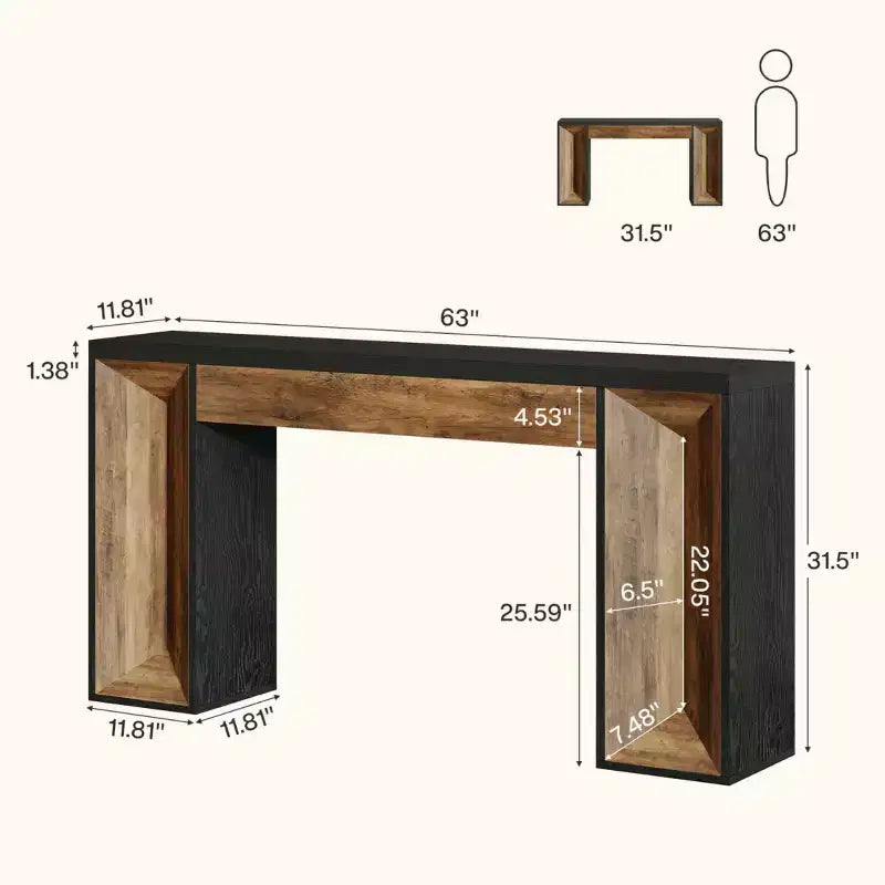 Console moderne GDFStudio Bennett 63 en bois bicolore