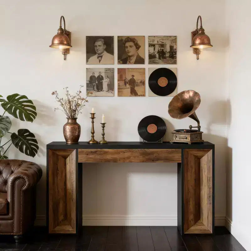 Console moderne GDFStudio Bennett 63 en bois bicolore